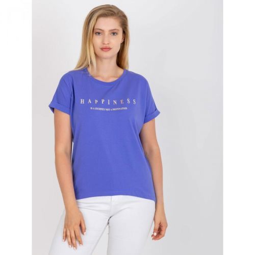 Purple asymmetric plus size cotton t-shirt