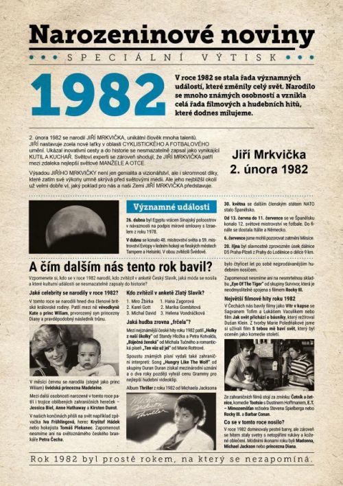 Narozeninové noviny 1982, Narozeninové noviny 1982