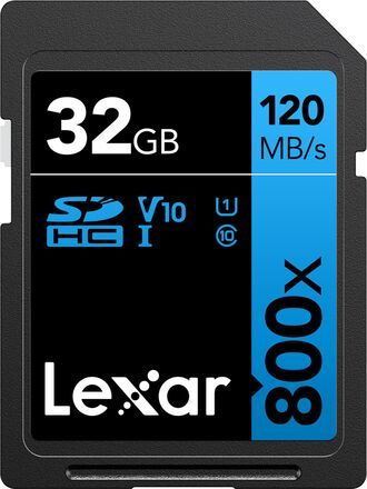 Lexar SDHC 32GB 800x Professional Class 10 UHS-I U1 (V10) LSD0800032G-BNNNG