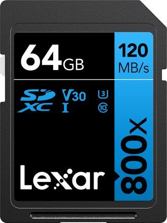 Lexar SDXC 64GB 800x Professional Class 10 UHS-I U1 (V30) LSD0800064G-BNNNG