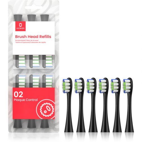 OClean Brush Head Plaque Control náhradní hlavice pro zubní kartáček 6 ks P1C5 B06 Black