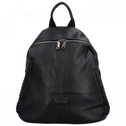 Trendový dámský koženkový batůžek Radana, černá