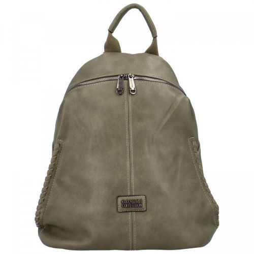 Trendový dámský koženkový batůžek Radana, zelená