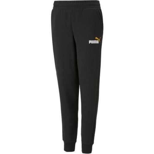 Puma ESS + 2 COL LOGO PANTS FL B Chlapecké tepláky, černá, velikost 164