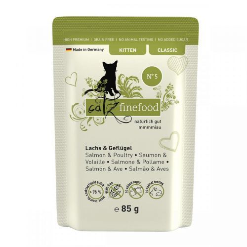 catz finefood Kitten No.05 losos & drůbeží maso 16 × 85 g