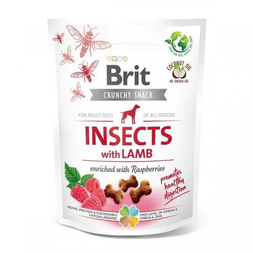 Brit Crunchy Cracker - hmyz, jehněčí maso a maliny 3 × 200 g