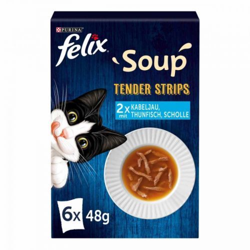 FELIX Soup Tender Strips rozmanitost z vody 6 × 48 g