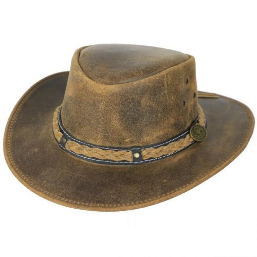 Klobouk kožený Rugged Earth Williams - hnědý, S