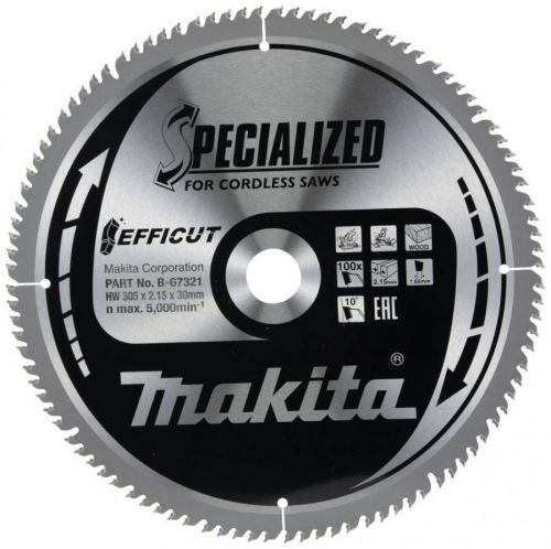 Makita  B-67321 pilový kotouč   305 x 30 x 2.15 mm Počet zubů (na palec): 100 1 ks