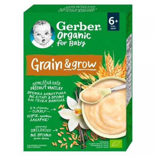 GERBER Organic nemléčná kaše s příchutí vanilky 200 g