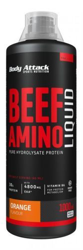 Body Attack Beef Amino Liquid 1000 ml, hydrolyzát hovězí bílkoviny, Pomeranč