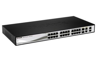 D-Link DGS-1210-28MP L2/L3 Smart+ PoE switch, 24x GbE PoE+, 4x RJ45/SFP, PoE 370W, DGS-1210-28MP/E