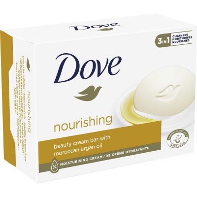 Dove Nourishing s arganovým olejem krémová tableta mýdlo, 4× 90 g