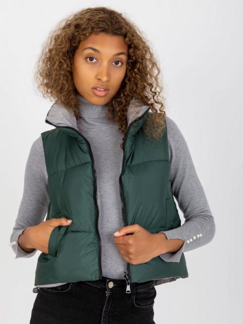 TMAVĚ ZELENÁ ZKRÁCENÁ VESTA NM-KZ-D2-3836-33/-61.43P-DARK GREEN Velikost: S