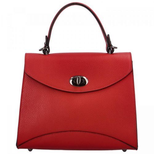 Luxusní dámská kožená kufříková kabelka do ruky Anne, červená