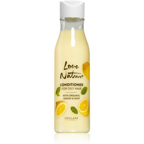 Oriflame Love Nature Organic Lemon & Mint lehký kondicionér pro mastné vlasy 250 ml