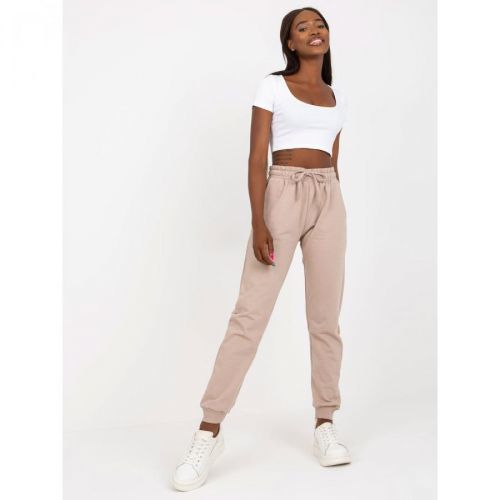 Basic beige sweatpants with a tie