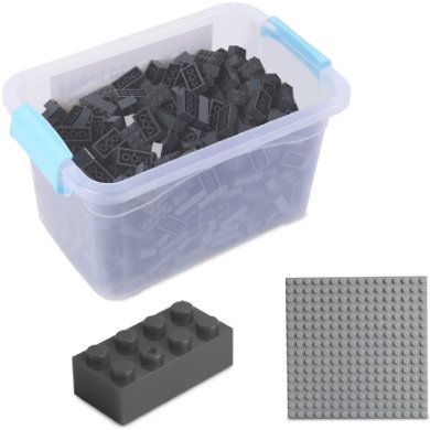 Katara Stavební bloky - 520 dílků s krabičkou a základovou deskou, tmavě šedá barva