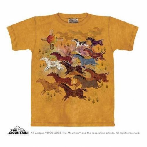 Tričko unisex The Mountain Horses and Sun - žluté, XL