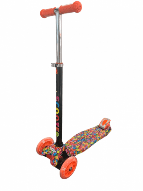 Koloběžka tříkolová MAXI SCOOTER se svítícími kolečky, BONBON