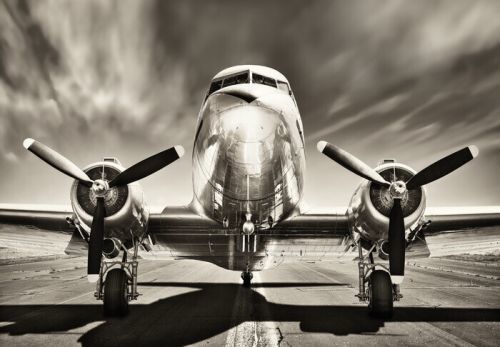 POSTERS Plakát, Obraz - Aeroplane monochromatic, (120 x 80 cm)