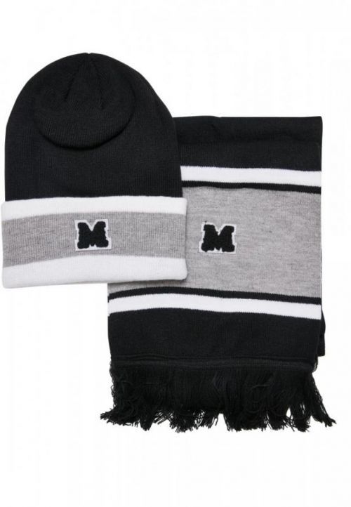 College Team Package Beanie and Scarf - black/heathergrey/white