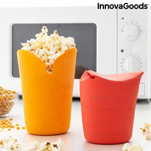 InnovaGoods Silikonové skládací nádoby na popkorn Popbox InnovaGoods (2 Kusy)