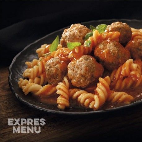 Expres Menu KM Masové koule v rajské omáčce s fusilli 500 g 1 porce sterilované jídlo