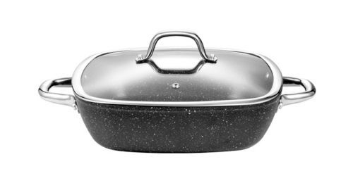 Pánev hluboká čtvercová PRESIDENT Stone s poklicí 28 x 28 cm