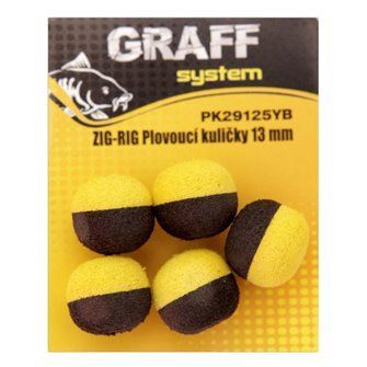Graff: Zig-Rig Plovoucí kuličky 13mm Žlutá/Černá