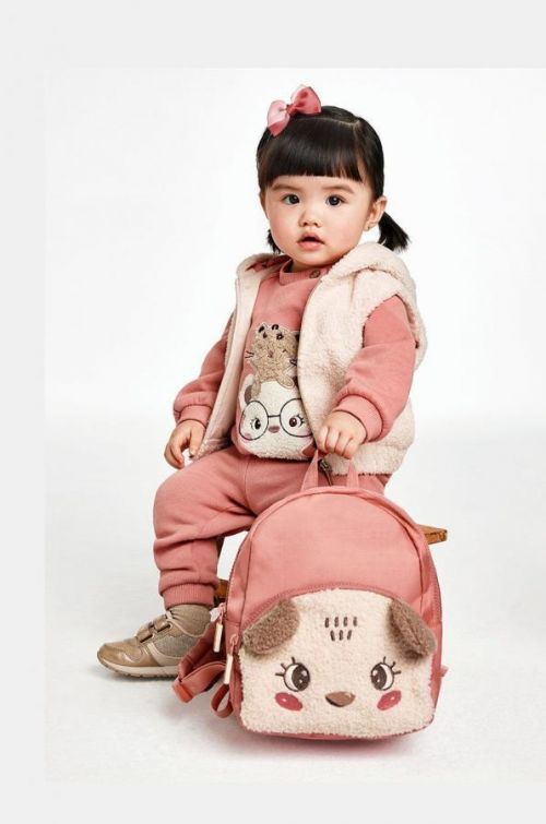 Dětský batoh Mayoral růžová barva, malý, s aplikací