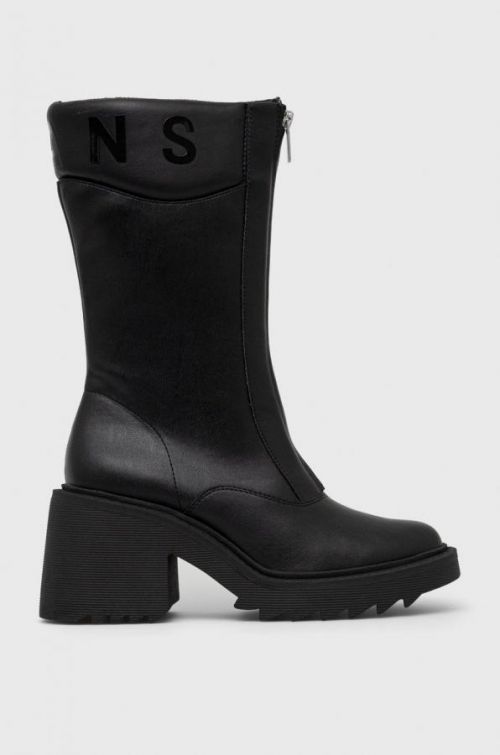 Kozačky Pepe Jeans Boss Zip dámské, černá barva, na podpatku