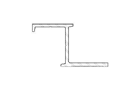 Kotvící hliníkový profil 9598 k P9596, 3000 mm, TWINSON O-WALL