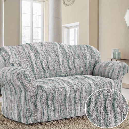 Bielastické potahy OCEANO NOVÉ šedo-modré