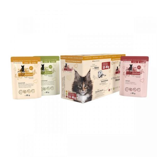 catz finefood Kitten 85 g - 12 x 85 g mix (3 druhy)