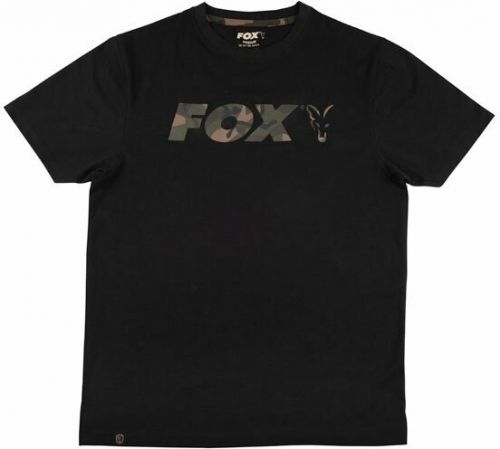 Fox Fishing Tričko Black/Camo Print Logo T-Shirt S