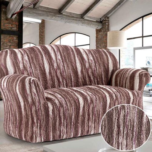 Bielastické potahy OCEANO NOVÉ hnědo-vínové