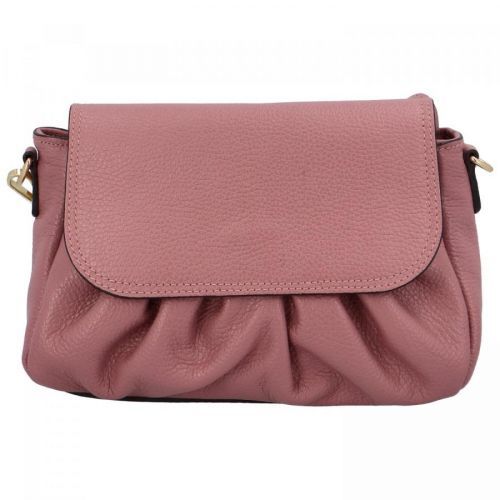 Luxusní dámská kožená crossbody Alka, starorůžová
