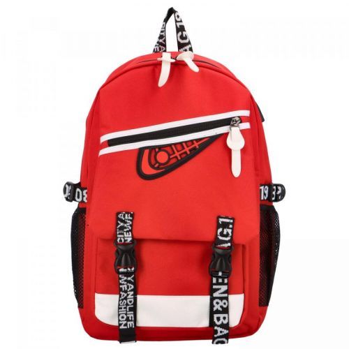 Stylový univerzální látkový batoh Bulo, červená