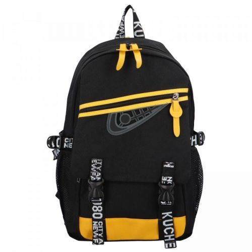 Stylový univerzální látkový batoh Bulo, černo-žlutá