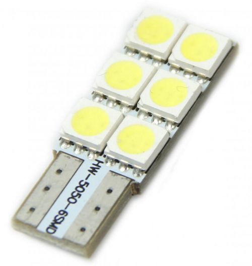 Interlook LED auto žárovka LED W5W T10 6 SMD 5050 CAN BUS SIDE