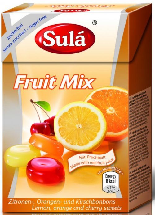 Glomex, s.r.o. SULÁ - Bonbóny bez cukru - Fruit Mix 44 g