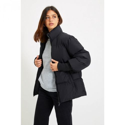 Trendyol Black Wide Cut Oversize Rib Detailed Down Jacket