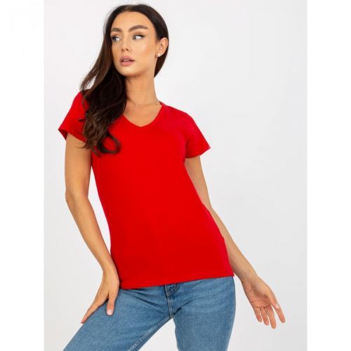 Basic red women's short-sleeved t-shirt