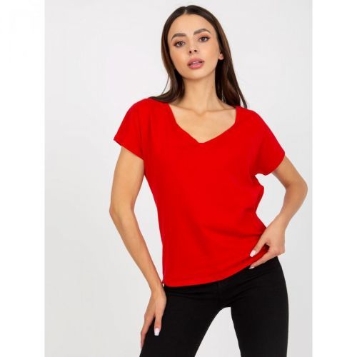 Basic red women's cotton t-shirt