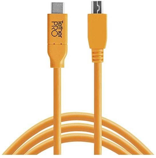 Tether Tools USB kabel  USB-C (TM) zástrčka, USB Micro-B 3.0 zástrčka  4.60 m oranžová  CUC2415-ORG