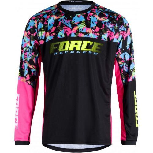 Dres Force Reckless - unisex, dlouhý, černá-růžová-žlutá fluo - velikost 2XL