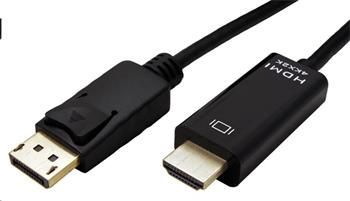 ROLINE DisplayPort - HDMI kabel, DP(M) -> HDMI M, 4K@60Hz, tenký, 2m