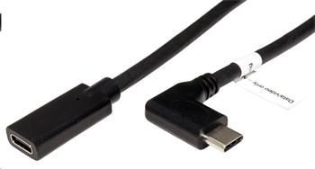 ROLINE SuperSpeed 5Gbps (USB 3.0) kabel prodlužovací USB C(M) lomený - USB C(F), 2m, černý