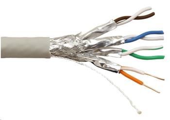 Kabel S/FTP (PiMF) kulatý, kat. 7, Dca, 100m, drát